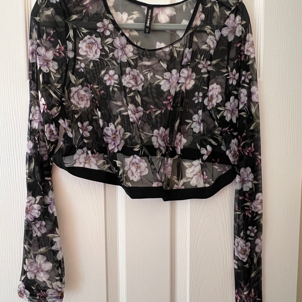 Floral Sheer Long Sleeve Top
